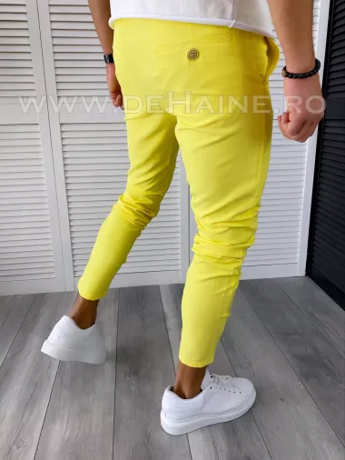 Pantaloni barbati casual regular fit galbeni B1734 F6 U4-1